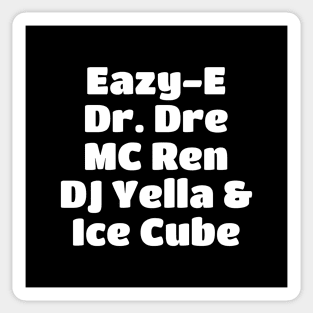 N.W.A Hip Hop Member White Type Sticker